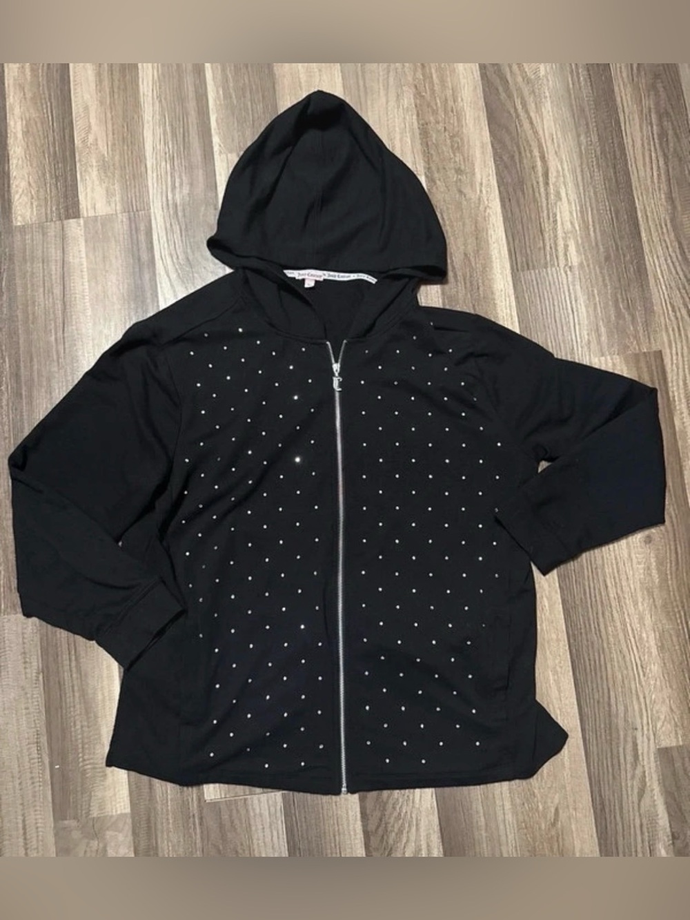 Juicy couture women’s black hoodie jacket size XL